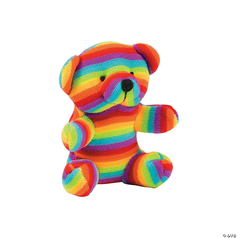 Flash Sale ⭐ Mini Rainbow Striped Stuffed Bears - 12 Pc. ⭐ 4 Flash Sale ⭐ Mini Rainbow Striped Stuffed Bears - 12 Pc. ⭐ - Image 2