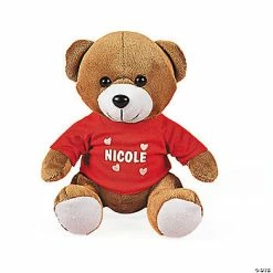 Deals 🛒 Personalized Valentine T-Shirt Brown Stuffed Bear 🔥