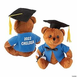 Cheap ✔️ Personalized Graduation Stuffed Teddy Bear with Blue 👚 Shirt ✨