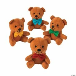 Flash Sale 🤩 Bow Tie Brown Stuffed Bears - 12 Pc. 🤩