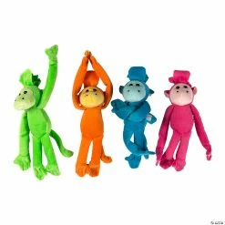 Wholesale 🎉 Bright Long Arm Stuffed Monkeys - 12 Pc. 👍
