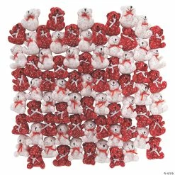Outlet 🤩 Bulk Mini Valentine's Day Hugs & Kisses Stuffed Bears - 72 Pc. 🔔