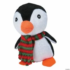 Cheap 👍 Christmas Stuffed Penguins with Plaid Scarf - 12 Pc. 😀