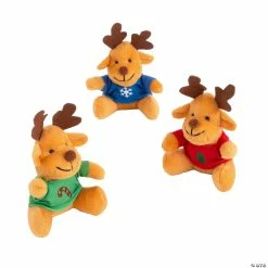 Best Pirce 🌟 Christmas Stuffed Reindeers with T-Shirt - 12 Pc. 😍