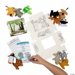 Hot Sale ❤️ Color Your Own Stuffed Jungle Animal Desk Pet Habitat Kit for 48 🌟