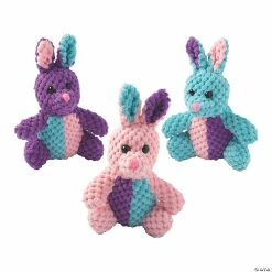Flash Sale 😀 Easter Pastel Patchwork Honeycomb Stuffed Bunnies - 12 Pc. 🛒