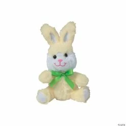 Cheap 🎉 Easter Yellow Long-Hair Stuffed Bunnies - 12 Pc. ✨