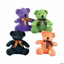 Best Pirce 🎉 Halloween Stuffed Bears with Ribbon - 12 Pc. 🎉