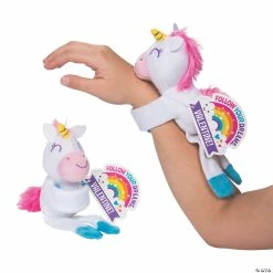 Deals 🤩 Hugging Stuffed Unicorn Slap Bracelets Valentine Exchanges with Card for 12 🎉