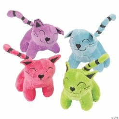 Promo 💯 Mini Bright Stuffed Cats - 12 Pc. 🔔