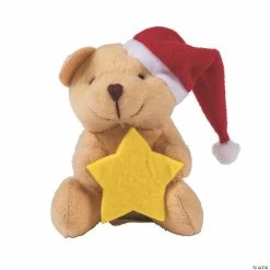 Wholesale 👍 Mini 🎄 Christmas Stuffed Bears with Star - 12 Pc. 🎉
