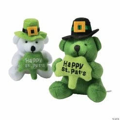 Coupon ✨ Mini St. Patrick’s Day Green Shamrock Stuffed Bears - 12 Pc. 🤩