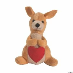 Budget 😉 Mini Valentine’s Day Stuffed Kangaroos with Heart Pouch - 12 Pc. ❤️