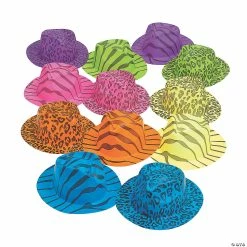Top 10 π Neon Animal Print Fedora Hats Assortment - 12 Pc. βοΈ