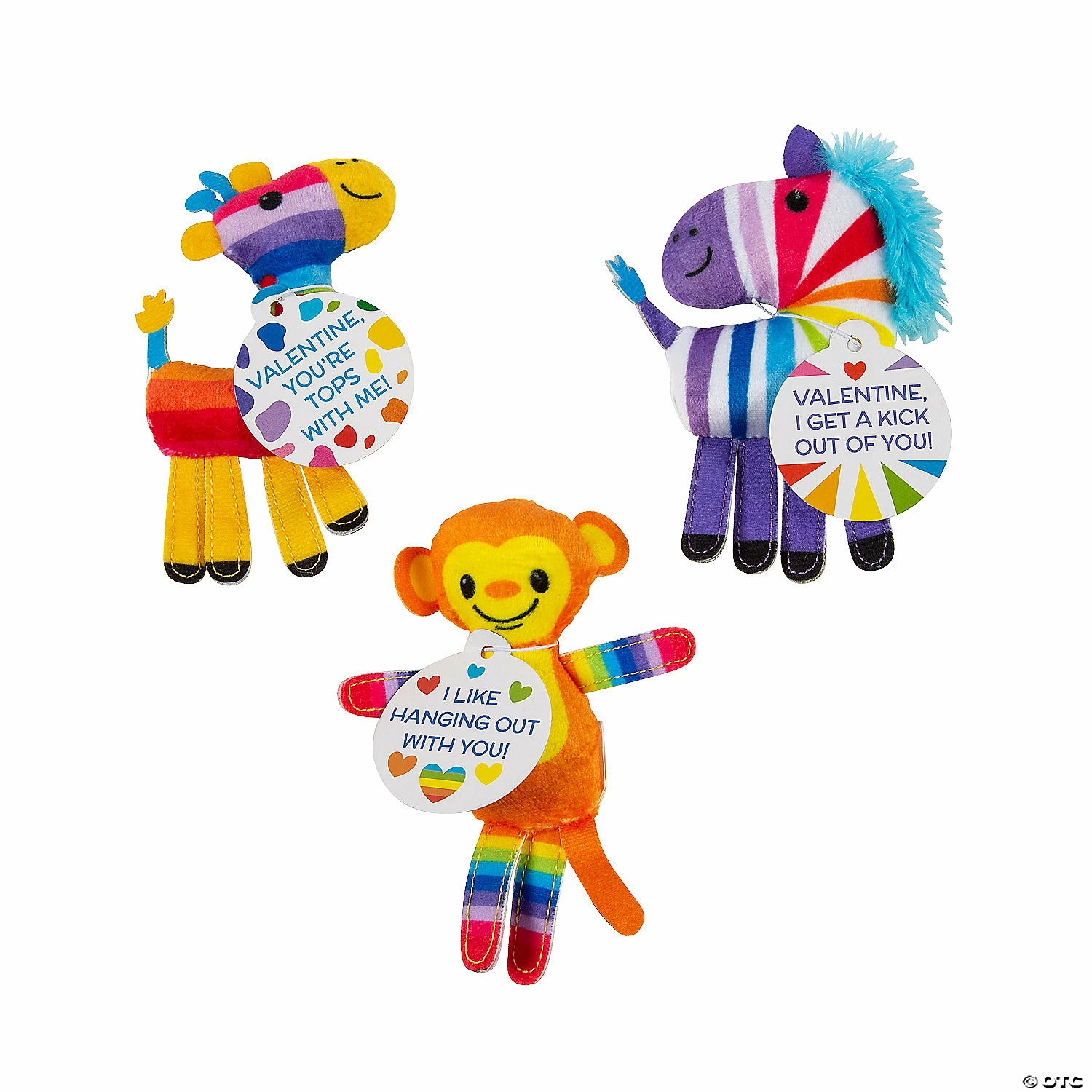 Wholesale β Valentine Rainbow Stuffed Zoo Animals with Card - 12 Pc. 𧨠3 Wholesale β Valentine Rainbow Stuffed Zoo Animals with Card - 12 Pc. π§¨