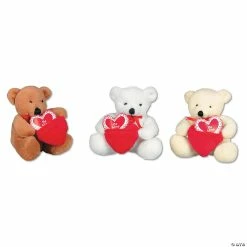 Budget 🌟 Valentine’s Day Red Pocket Hearts Stuffed Bears - 12 Pc. 🎉