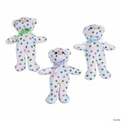 Outlet ⌛ Valentine's Day Pastel Hearts Stuffed Teddy Bears - 12 Pc. 🔔
