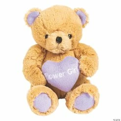 Deals 🥰 Wedding Keepsake Stuffed Flower Girl Teddy Bear with Lavender Heart 🧨
